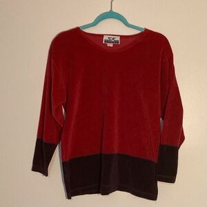 Vintage SK Sport Velour Colorblock Sweatshirt | 80s Athleisure